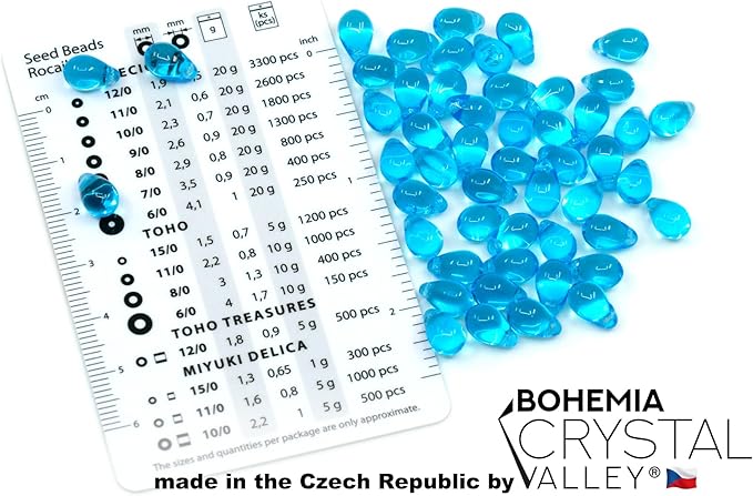 Czech 50-Piece Glass Beads, 6x9mm, Teardrop Aqua Blue Transparent