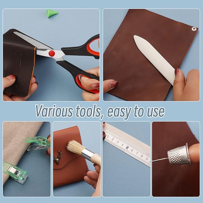 41 Pcs Book Binding Kits 3 Pcs Bone Folder Paper Creaser Paper Folding Tool Book Binding Starter Tools Kit with Binding Ribbon Brush Waxed Thread, Awl for Bookbinding