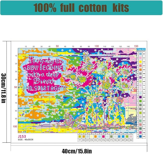Daisy Stamped Cross Stitch Kits - Inspirational Flower Counted Cross Stitch Kits for Beginners Adults Needlepoint Cross-Stitch Patterns Dimensions Needlecrafts Embroidery Kits Arts and Crafts