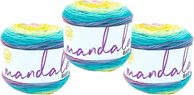 (3 Pack) Lion Brand Yarn Mandala Baby Yarn, Honeydukes
