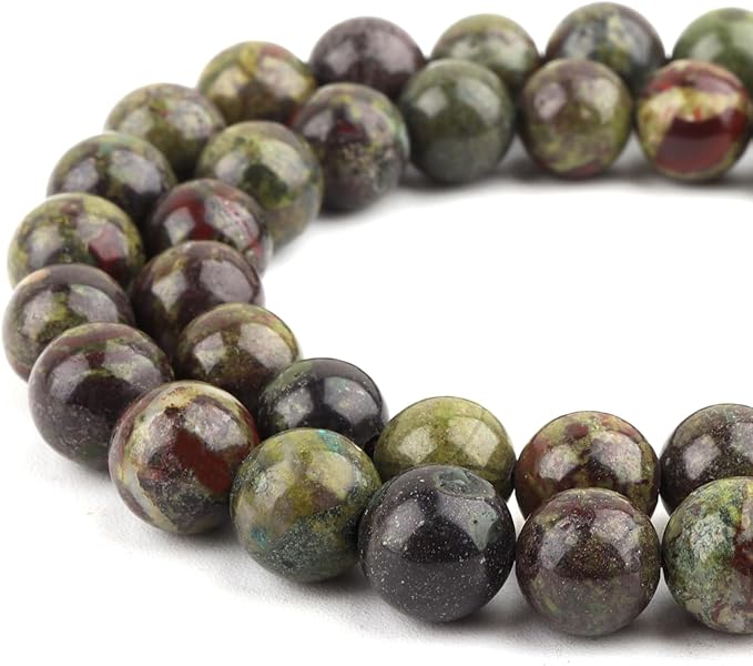 Natural Stone Beads - African Blood Jasper Round Beads for Jewelry Making, 8mm (44-47pcs)