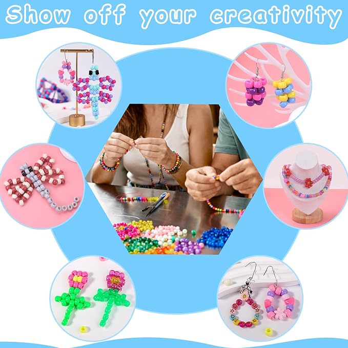 8000 pcs pony beads bulk for bracelet purple plastic beads making for hair braiding diy crafts kandi jewelry key chains and ornaments decorations boxed