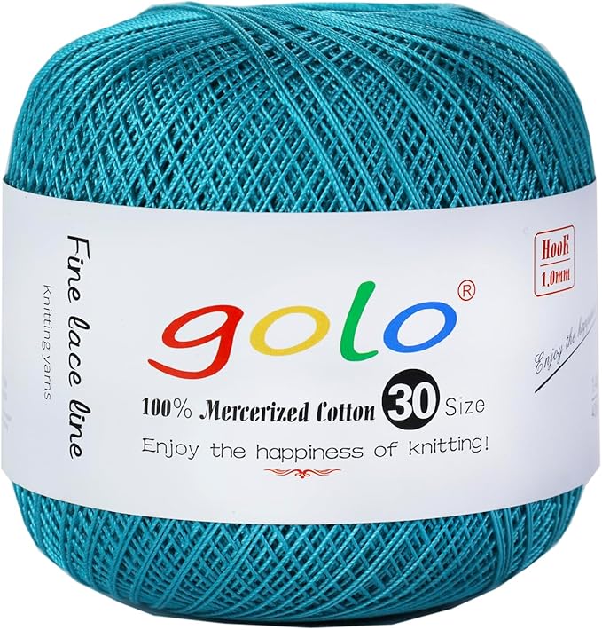 golo Crochet Thread Size 30 Yarn for Hand Kniting Yarn for Tatting Turquoise Stone 264