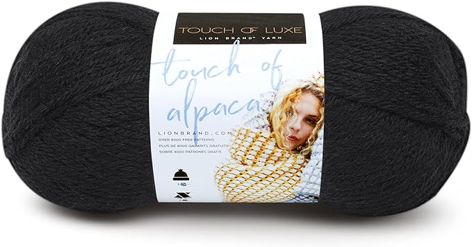 Lion Brand Yarn (1 Skein) Touch of Alpaca Yarn, Black