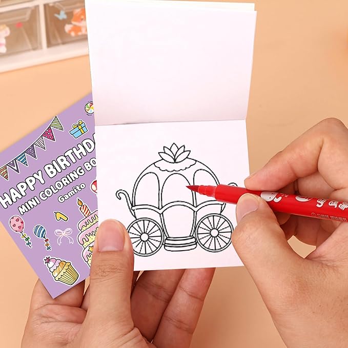 6-Pack Mini Coloring Book for Adults, Travel Small Coloring Books, Pocket Size Adults Relaxation Coloring Books Stress Relief Adult Mini Coloring Book