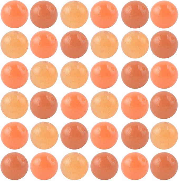 Natural Stone Beads 100pcs Round Genuine Real Stone Beading Loose Gemstones Hole Size 1mm DIY Smooth Bead for Bracelet Necklace Earrings Jewelry Making (Red Aventurine, 8mm)