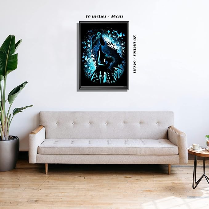 Youtheart Painting with Diamonds Corpse Bride Diamond Art, 5D Full Drill Cross Stitch Embroidery Kits, DIY Wall Décor