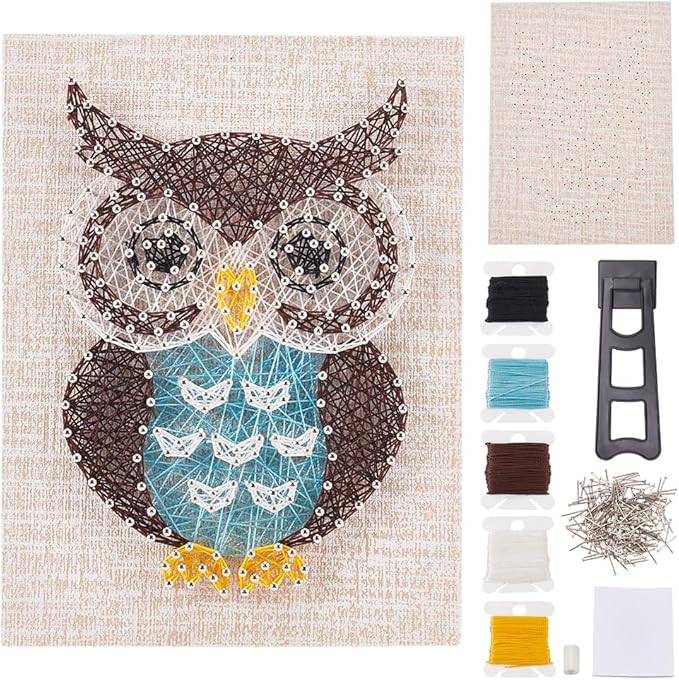 WEBEEDY DIY String Art Kit Owl Craft Kit Creative Craft Kits for Adult Graduation Christmas Halloween Gifts Home Wall Table Graduation Party Decorations