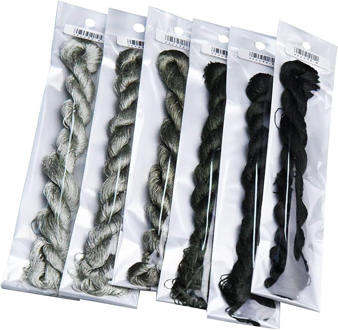 Natural 100% Silk Thread, Handmade Embroidery Thread Silk Floss 6 Colors 110m Each (32)