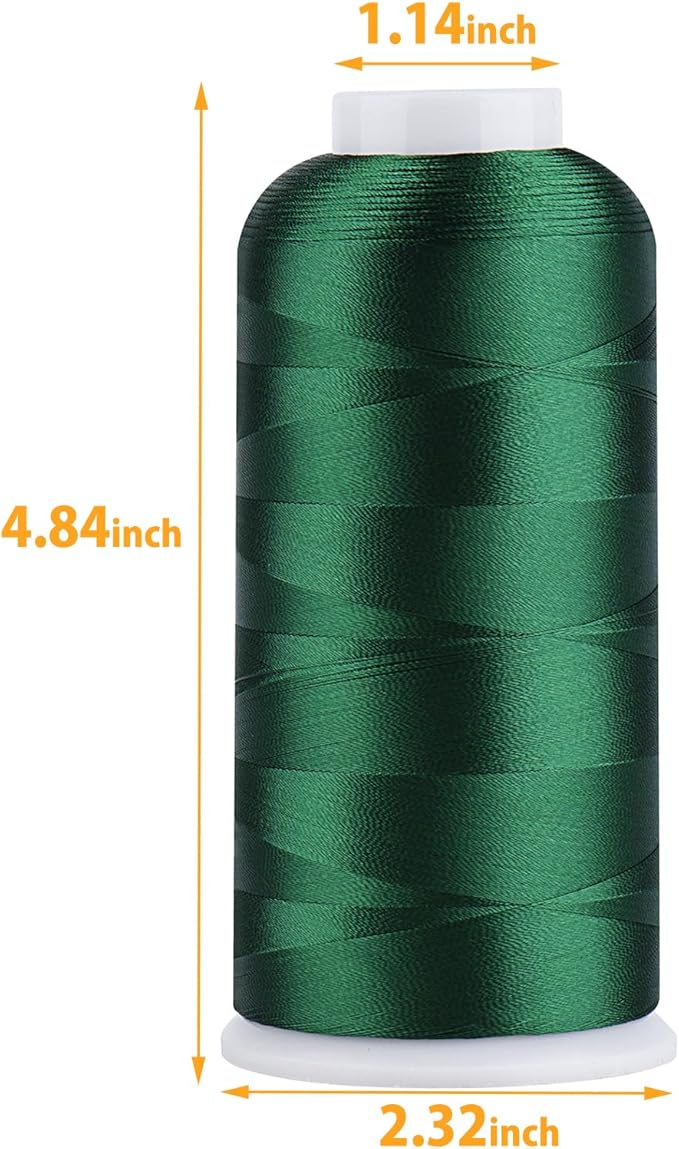 Simthread Rayon Embroidery Thread 5500 Yards Huge Spool, 40wt 100% Rayon Viscose for Commercial and Domestic Machines - Green 1103