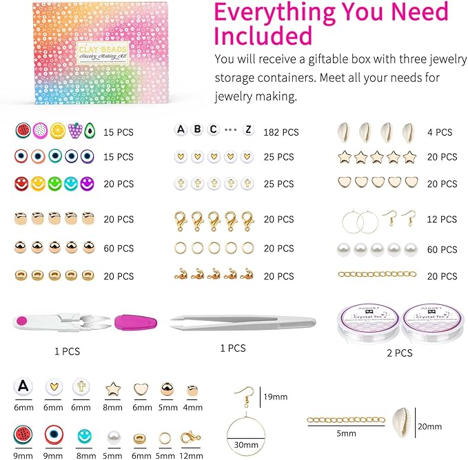 Sistenia Bracelet Making Kit, 12000Pcs Clay Beads 48 Colors in 3 Boxes, Friendship Bracelet Kit with Elastic Strings, Polymer Spacer Beads, Jewelry Making Crafts Gift for Teens Adults