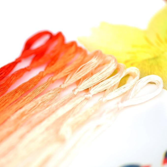 Natural 100% Silk Thread, Handmade Embroidery Thread Silk Floss 9 Colors 110m Each (26)