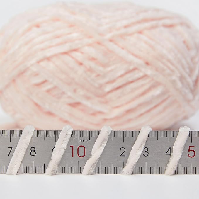 NICEEC 3 Skeins Soft Chenille Yarn Blanket Yarn for Knitting Fancy Yarn for Crochet Weaving DIY Craft Total Length 3×85m (3×93yds, 3×50g)_Pink Series