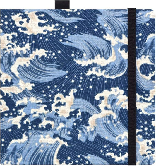 Square 8.2x 8.2 inches 165gsm Colored Pencil Paint Journal Hardbound 128pgs（64 Sheets Front Back Cold Pressed）Travel for Colored Pencil Sketch Doodles Handmade Cloth Cover Notebook River Vintage A9