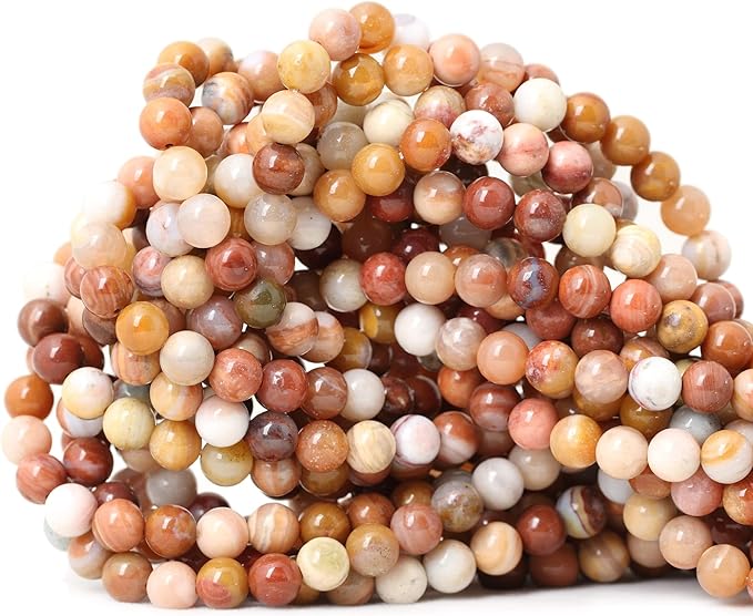 cheavian 60pcs 6mm natural petrified wood jade round loose beads for jewelry making diy bracelet necklace materials 1 strand 15"