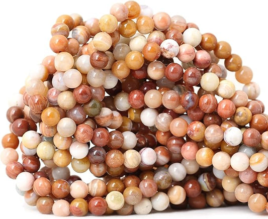 cheavian 60pcs 6mm natural petrified wood jade round loose beads for jewelry making diy bracelet necklace materials 1 strand 15"