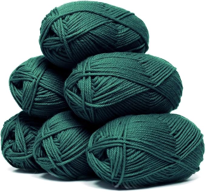 Alpaca Warehouse 100% Pure Wool Yarn Superwash Set of 6 Skeins (300 Grams) DK Weight - Sourced Directly from Peru - Heavenly Soft and Perfect for Knitting and Crocheting (Green - 6 Skeins)
