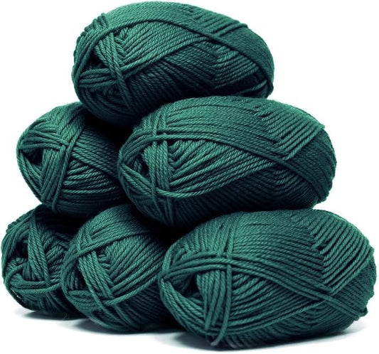 Alpaca Warehouse 100% Pure Wool Yarn Superwash Set of 6 Skeins (300 Grams) DK Weight - Sourced Directly from Peru - Heavenly Soft and Perfect for Knitting and Crocheting (Green - 6 Skeins)