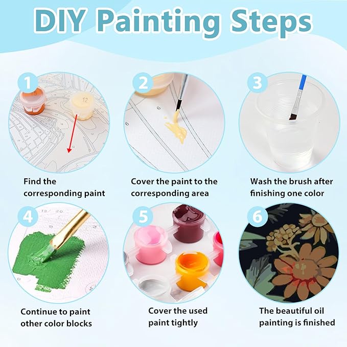 Mnsdiyrs Butterfly Paint by Numbers for Adults, Paint by Numbers Kits for Adults Butterfly, Acrylic Adult Paint by Numbers Kits for Gift Home Wall Decor 16x20 Inch