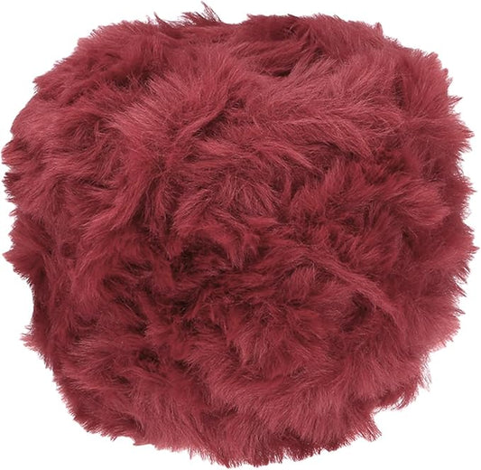 PATIKIL 70yds Faux Fur Yarn, Fuzzy Yarn Crochet Fluffy Yarn Soft Chunky Polyester Plush Fur Eyelash for Crocheting Knit Blanket Rug Sweater Scarf Hat Bear Craft, Wine Red