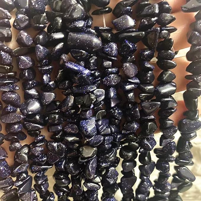 7-8mm Natural Blue Sandstone Gemstone Chips Beads Healing Crystals Waist Bracelets Necklace Kit Irregular Stone DIY Crafts Design Jewelry Making