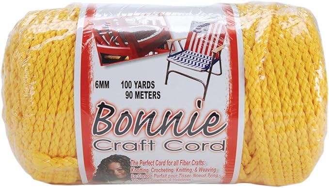 Bonnie Macrame Craft Cord 6mmX100yd - Sunshine Yellow