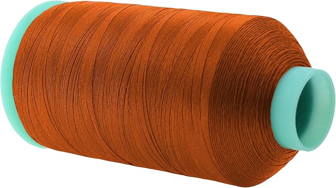 Mandala Crafts Size 46 210D T45 Bonded Nylon Thread - Burnt Orange 2843 YDs Tex 45 Heavy Duty Sewing Threads for Leather, Jeans, Weaving, Outdoor Marine Upholstery