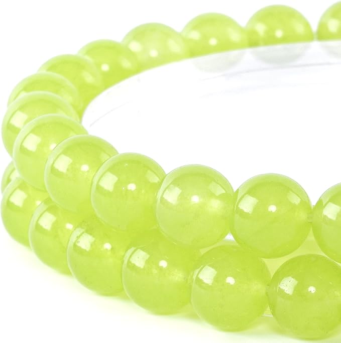 10mm Natural Grape Chalcedony Round Bead - 35PCS Bulk Gemstone Beads for Jewelry Making, DIY Bracelets, Necklaces - Includes Crystal Stretch Cord - Stone Beads for Crafting Gifts