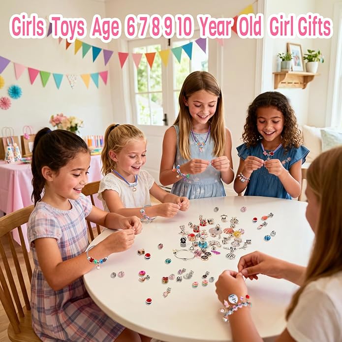COO&KOO Girls Charm Bracelet Making Kit: Crafts for Girl 8-12 A Perfect Gifts Unicorn Toy Girls for Ages 6 7 8 9 10 Girl Jewelry Making Kit That Imagination Self-Expression and Inspires Creativity