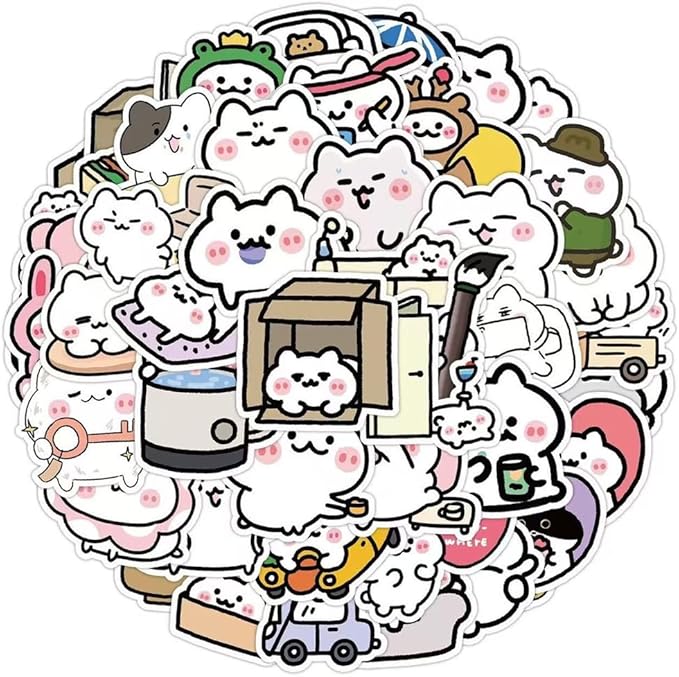 50Pcs Waterproof Vintage Stickers,Scrapbooking Supplies Kit,Aesthetic Decorative Craft Sticker for Planner, Bullet Journaling, Junk Journal, Water Bottles, Laptop, Retro Craft.White Cat