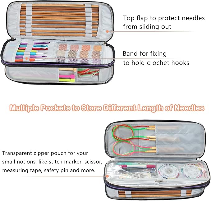 Knitting Needles Case (up to 14 Inches), Knitting & Crochet Accessory Organizer