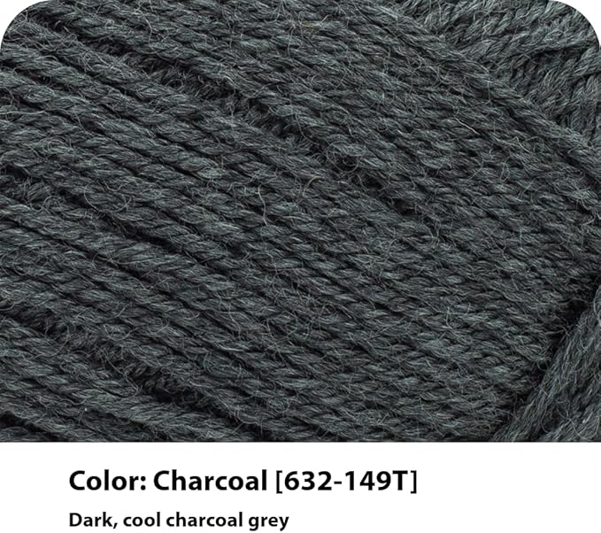 Lion Brand Yarn Wool-Ease Recycled Light Worsted-Weight Yarn for Knitting and Crochet, Charcoal, 1 Pack, Wool and Acrylic Blend Fiber Perfect for Scarves, Hats and Blankets, 196 Yards