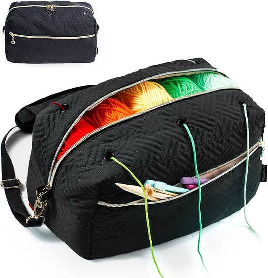 Crochet Bag Organizer - Knitting Bag - Yarn Storage Organizer - Yarn Bag for Crocheting - Yarn Holder for Crochet Accessories, Crocheting & Knitting Gifts