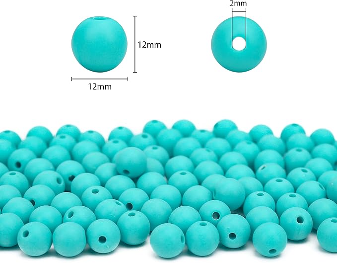 bonny boxx 100pcs 12mm matte peacock green acrylic round beads, frosted plastic resin bubblegum balls chunky gumball beads for necklace and bracelet making, crafting supplies