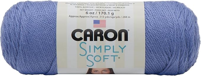 Caron Simply Soft Lavender Blue Yarn - 3 Pack of 170g/6oz - Acrylic - 4 Medium (Worsted) - 315 Yards - Knitting/Crochet