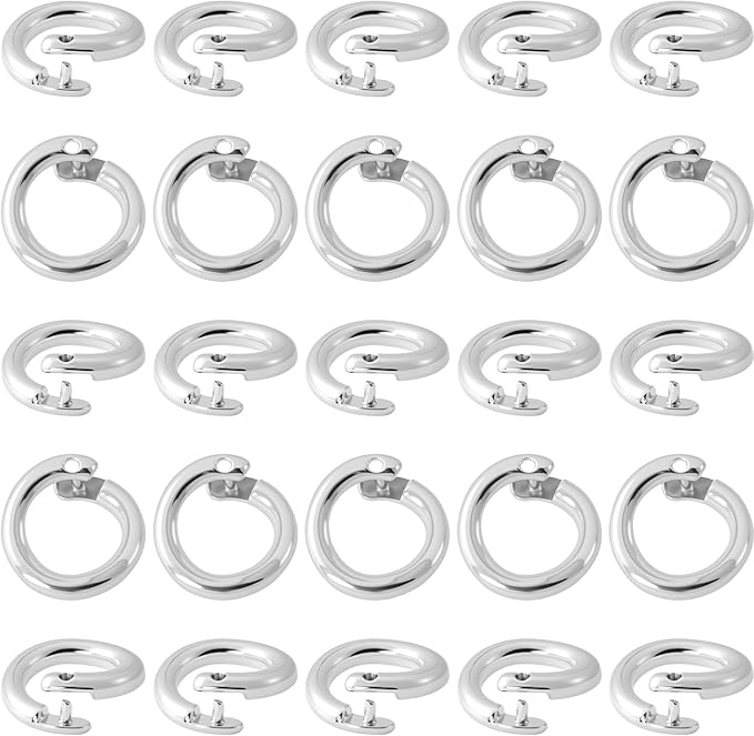 25 Pcs Silver Jump Ring for Jewelry Making, OD 7.5mm ID 4.8mm Locking Jump Rings, Jump Rings for Charms, Necklace, Pendants, Bracelet, Keychain, Jewelry Making (Silver)