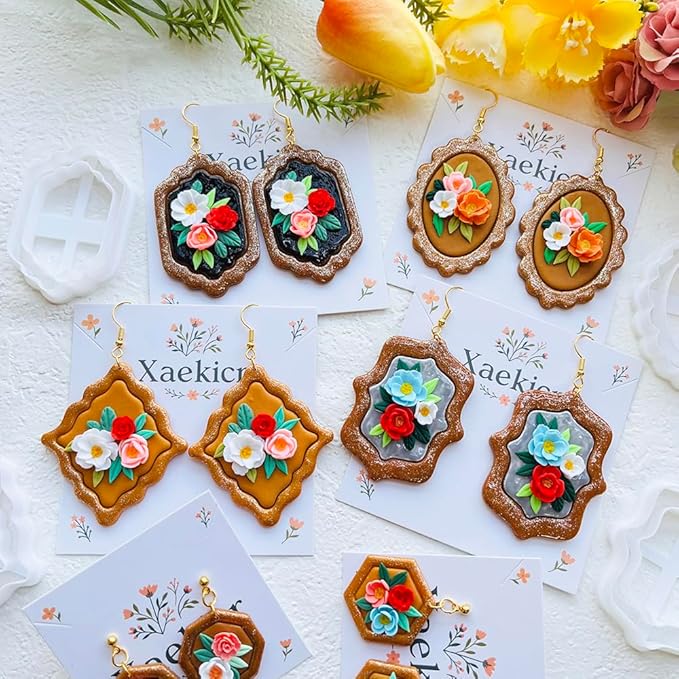 Baroque Style Polymer Clay Cutters Set, Decorative Frame Clay Cutters for Vintage Earrings, Polymer Clay Molds for Layered Designs, Clay Earring Cutters, Clay Tools for Crafting