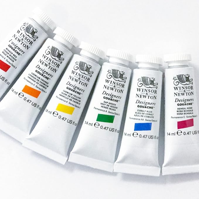 Winsor & Newton 8840470 Designers Gouache Fine Artistic Colour, Quality Pigments, Optimal Opacity, Archival Quality, 15 ml Tube, Cadmium Red