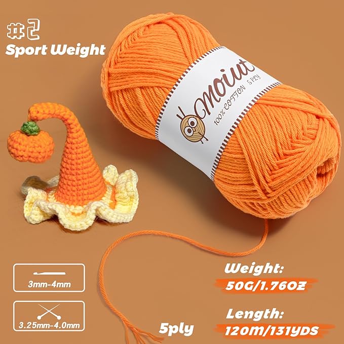 15 Pack 100% Milk Cotton Yarn for Crocheting, 750g/1968.5yd Baby Yarn for Crocheting Soft, Fuzzy 5 Ply Cotton Crochet Amigurumi Yarn for Puzzle/Clothes&Crafts(Set A)