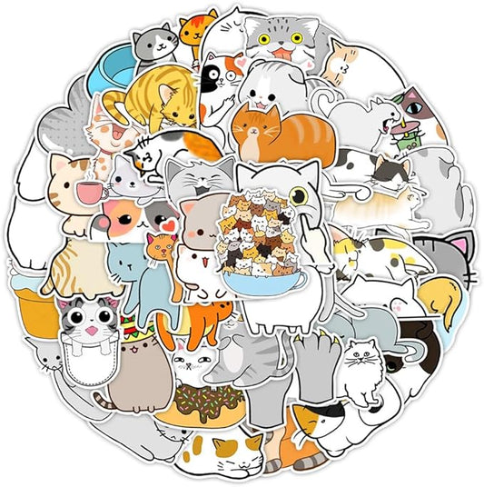 50Pcs Waterproof Vintage Stickers,Scrapbooking Supplies Kit,Aesthetic Decorative Craft Sticker for Planner, Bullet Journaling, Junk Journal, Water Bottles, Laptop, Retro Craft.Big Cat
