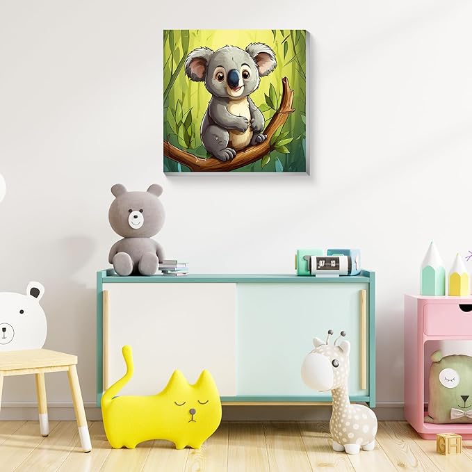 Reivworl Paint by Numbers Kit for Kids with Frame and Easel, Koala Paint by Number for Kids Age 6-8-12, Paint by Numbers Kits for Gifts and Home Decor - 8X8Inch