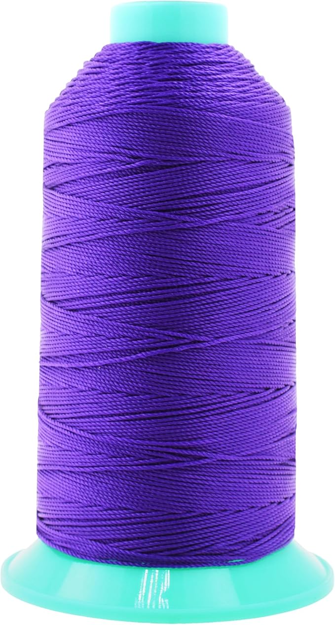 Mandala Crafts Size 346 210D T350 Bonded Nylon Thread - Violet 415 YDs Tex 350 Heavy Duty Sewing Threads for Leather, Jeans, Weaving, Outdoor Marine Upholstery