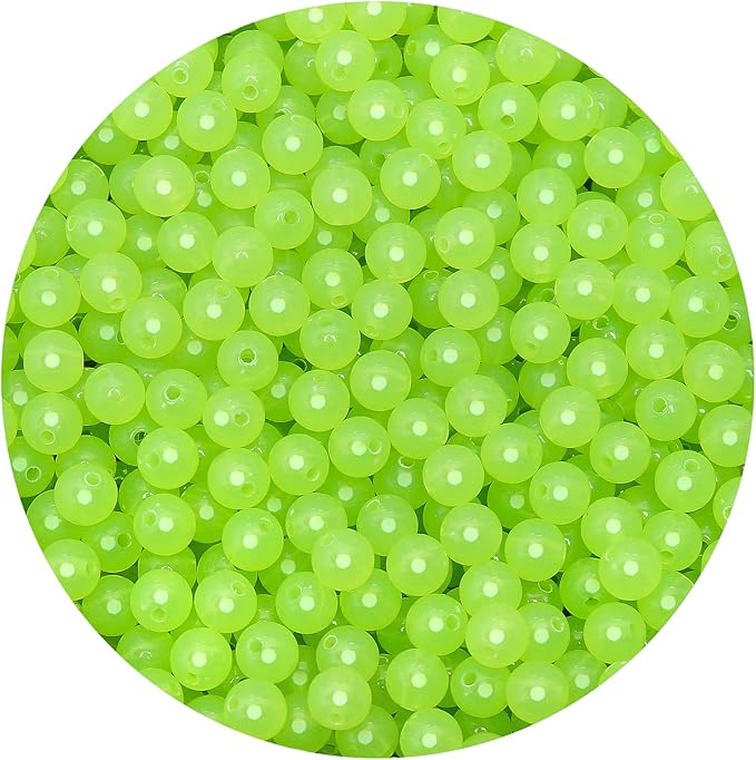 bonny boxx 1000pcs 6mm jelly light green acrylic round beads, smooth transparent acrylic balls, plastic resin gumball bubblegum chunky beads for necklace & bracelet making, crafting supplies