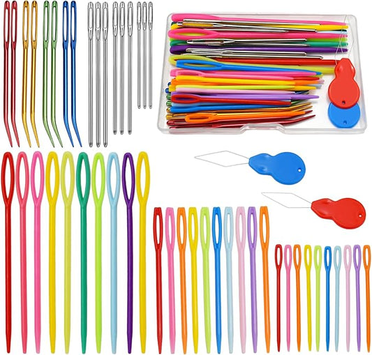 DeliaVo 49 Pcs Yarn Needles Set, Assorted Crocheting & Darning Tapestry Needles for Yarn, Crochet Kit for Knitting Sewing Weaving