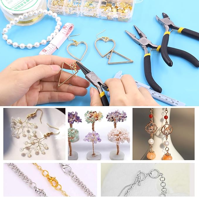 Glarks 951Pcs Making Supplies Kit with Jewelry Tools, Includes Pliers, Jewelry Wires, Jewelry Findings for Jewelry Making and Repair
