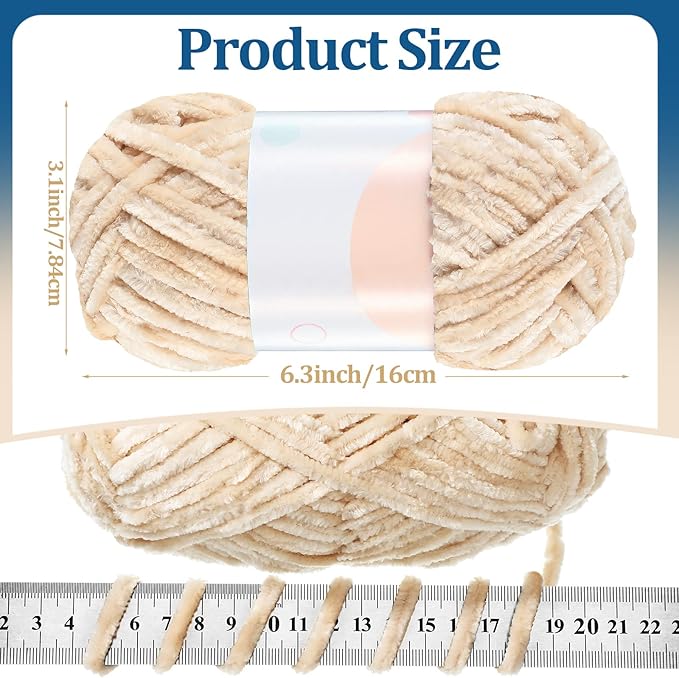 Xinnun 12 Skeins 1116 Yards Chenille Velvet Soft Thick Plush Yarn Bulk for Crocheting Knitting Blanket DIY Weaving Craft, 6mm, 3.5 Oz/Skein(Multi Colors)