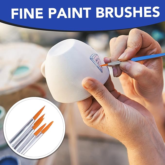 AROIC Small Paint Brushes Bulk,130pcs Nylon Hair Round Detail Brushes for Classroom Model Oil Watercolor Face Acrylic Painting,Acrylic Paint Brushes Professional Artist and Kids Painting Kits