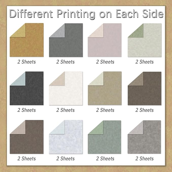 24 Sheets Scrapbook Paper 12" Double-Sided Photo Backdrop Bohemian Patterned (Boho Design G)