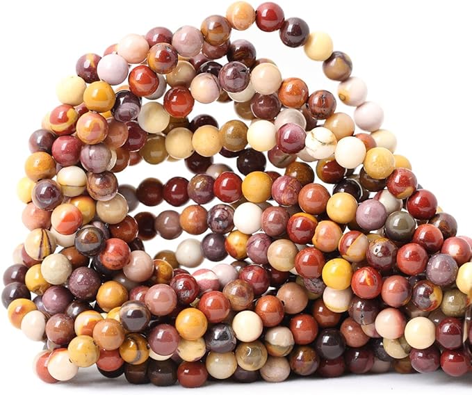 cheavian 60pcs 6mm natural moonkaite jasper gemstone round loose beads for jewelry making diy handmade 1 strand 15"