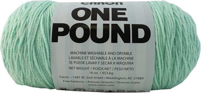Caron One Pound Solids Yarn, 16oz, Gauge 4 Medium, 100% Acrylic - Pale Green- For Crochet, Knitting & Crafting ( 1 Piece )